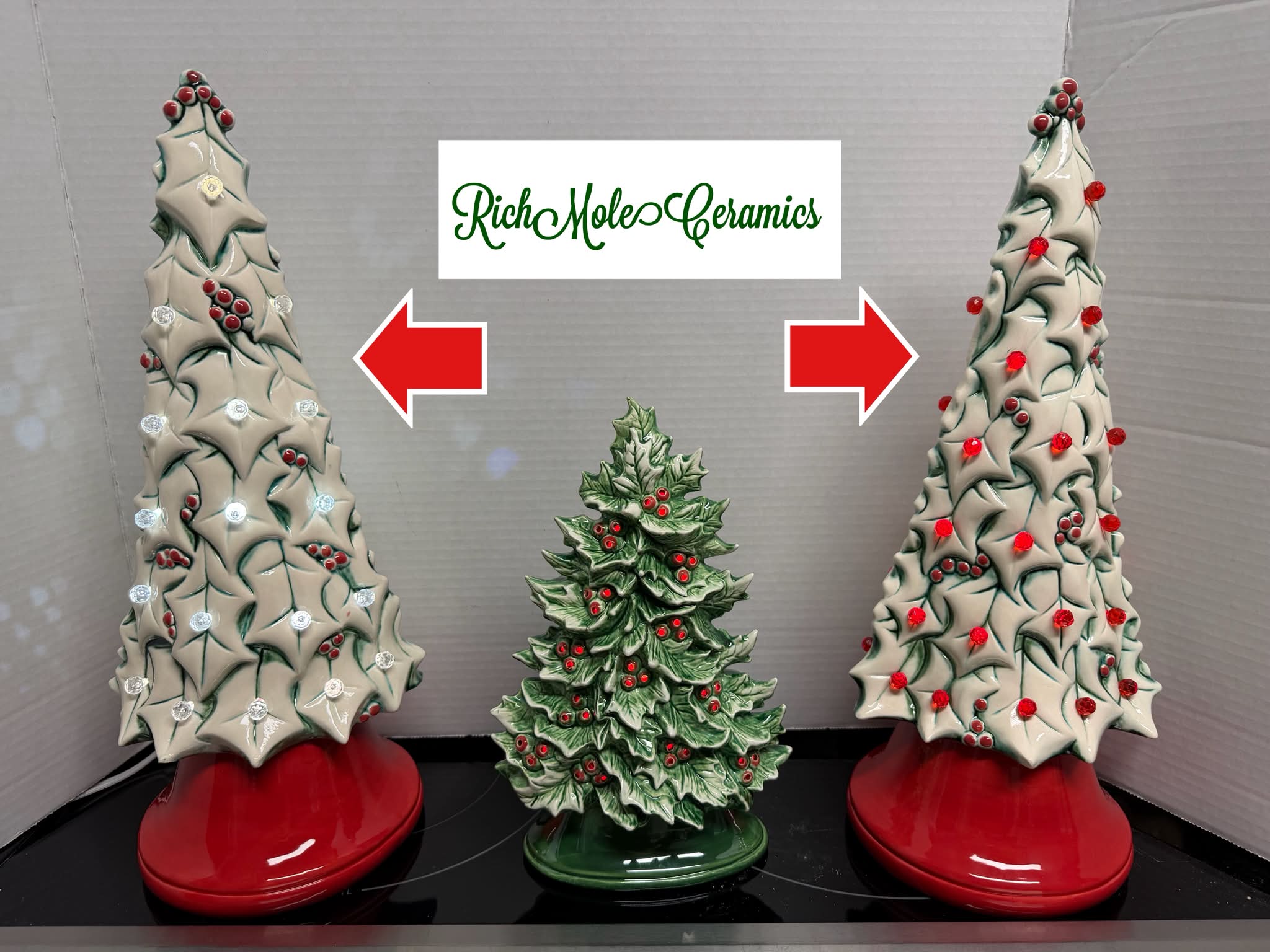 SOLD This Holly tree is about 10.5”. I glazed this tree and used