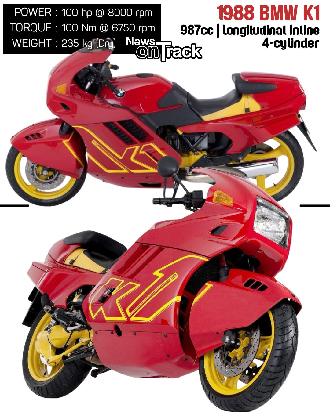In the late '80s, the BMW K1 and Kawasaki ZX-10 