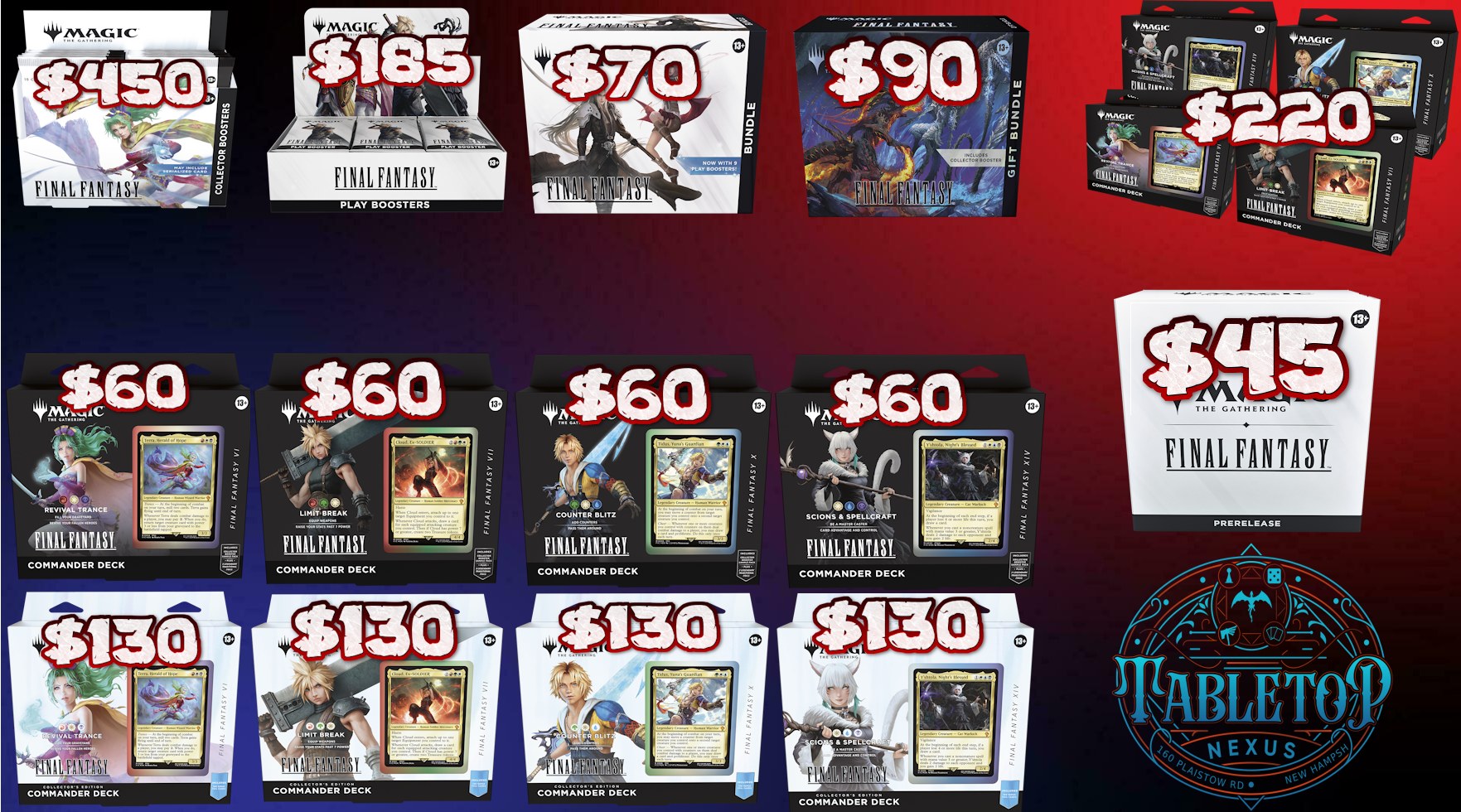 how to preorder final fantasy mtg x Play Booster Box (30 Packs) Where to Play Magic: The