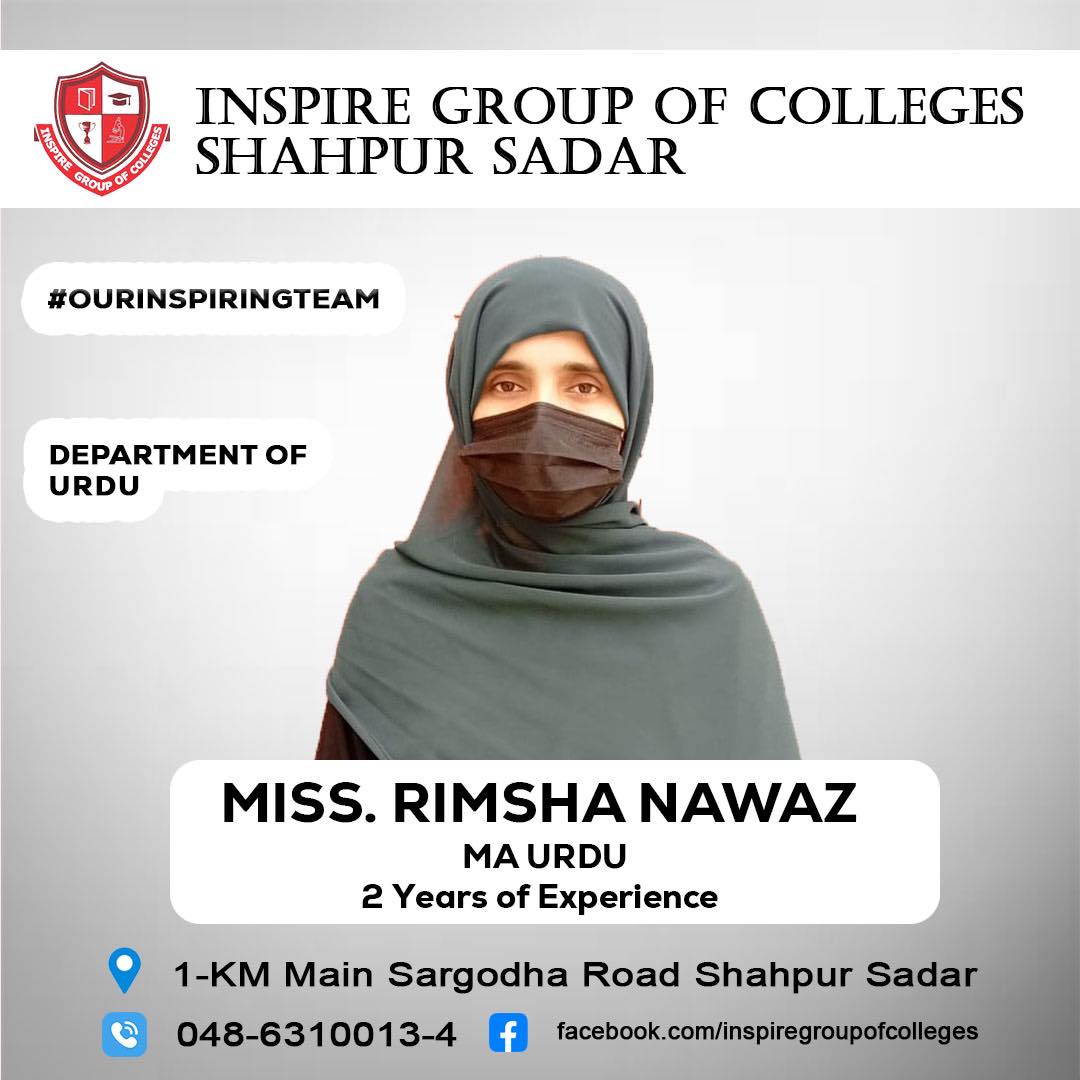 Inspire - 🌸 Miss Rimsha Nawaz – Lecturer in Urdu 🌸 A passionate ...