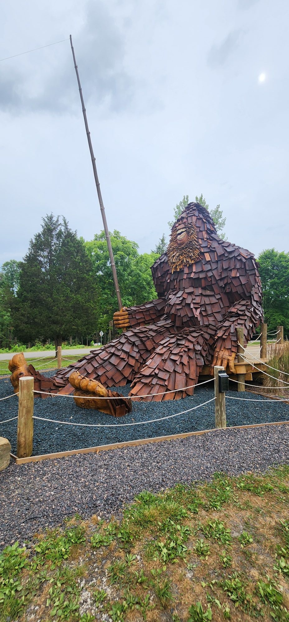 Meet Otis, a 25-foot-tall wooden Sasquatch hanging out at the