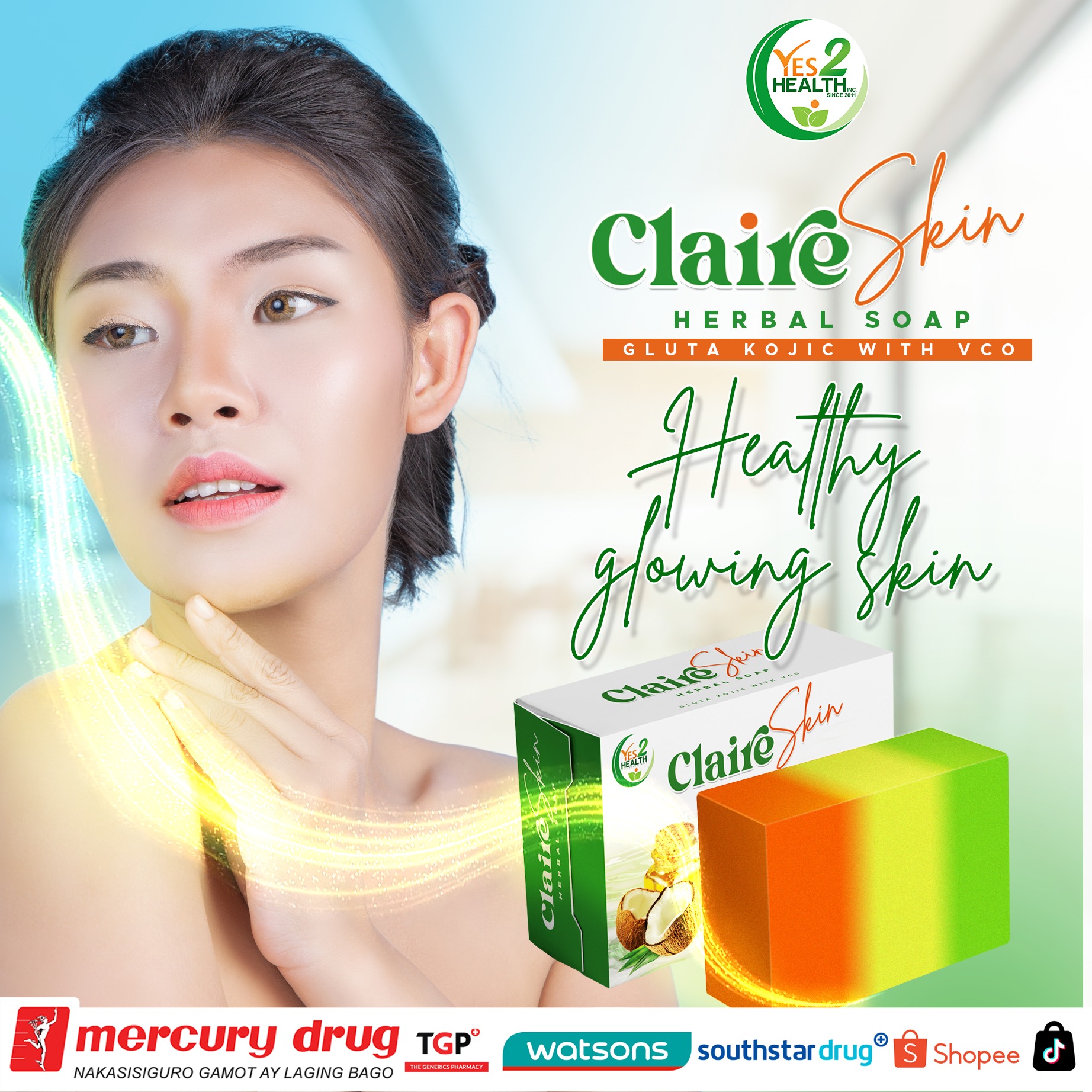𝐂𝐥𝐚𝐢𝐫𝐞 𝐒𝐤𝐢𝐧 𝐇𝐞𝐫𝐛𝐚𝐥 𝐒𝐨𝐚𝐩 It is formulated with Glutathione and Kojic Acid for a healthy, glowing skin!