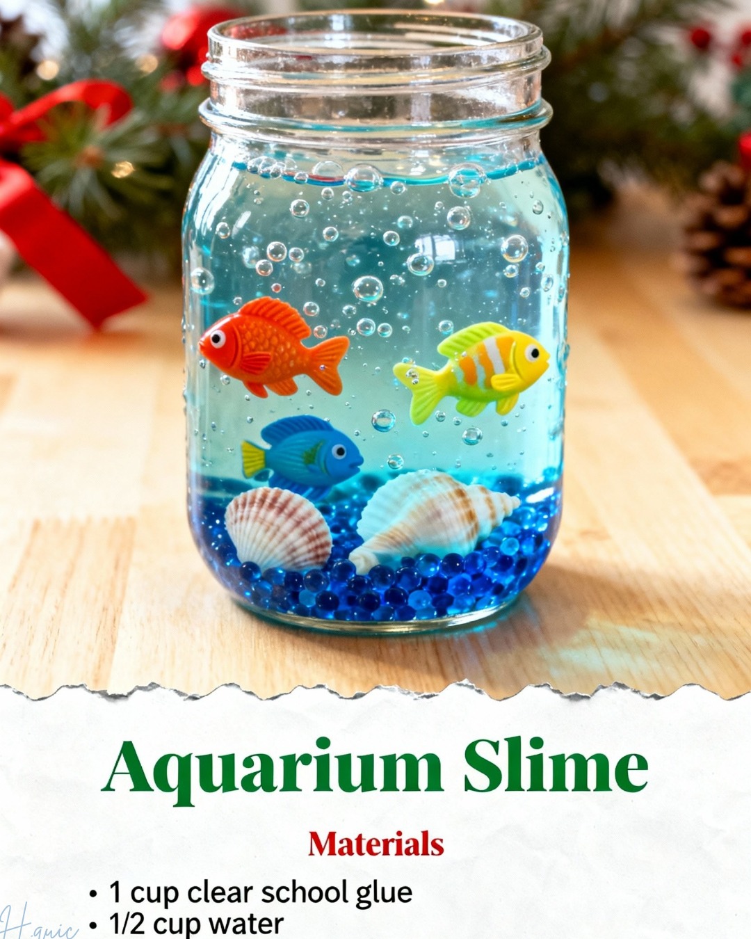 Hello - Aquarium Slime 🧡💙 Materials: - 1 cup clear school glue - 1/2 ...