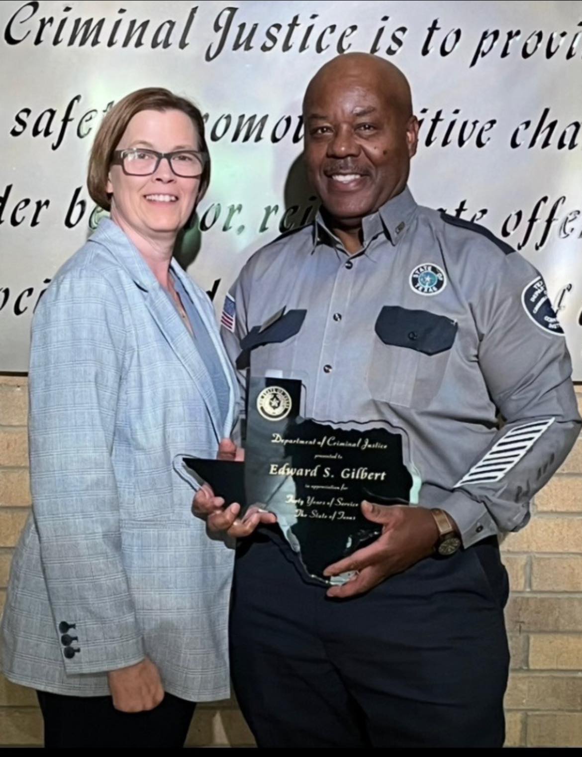 TDCJ - The Huntsville Unit proudly salutes Officer Gilbert on his ...