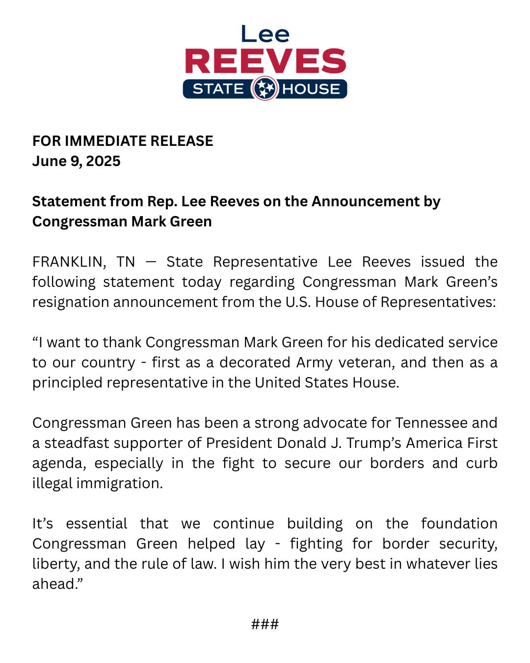 Representative Lee Reeves
