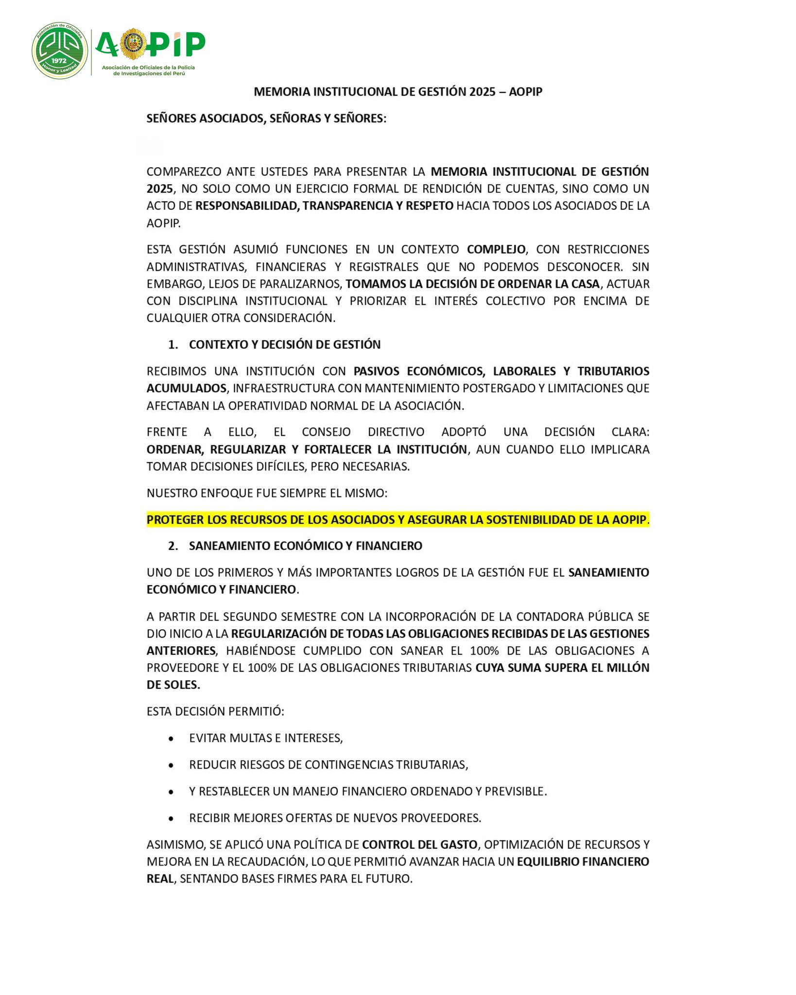 Club Aopip Oficial | Santiago de Surco
