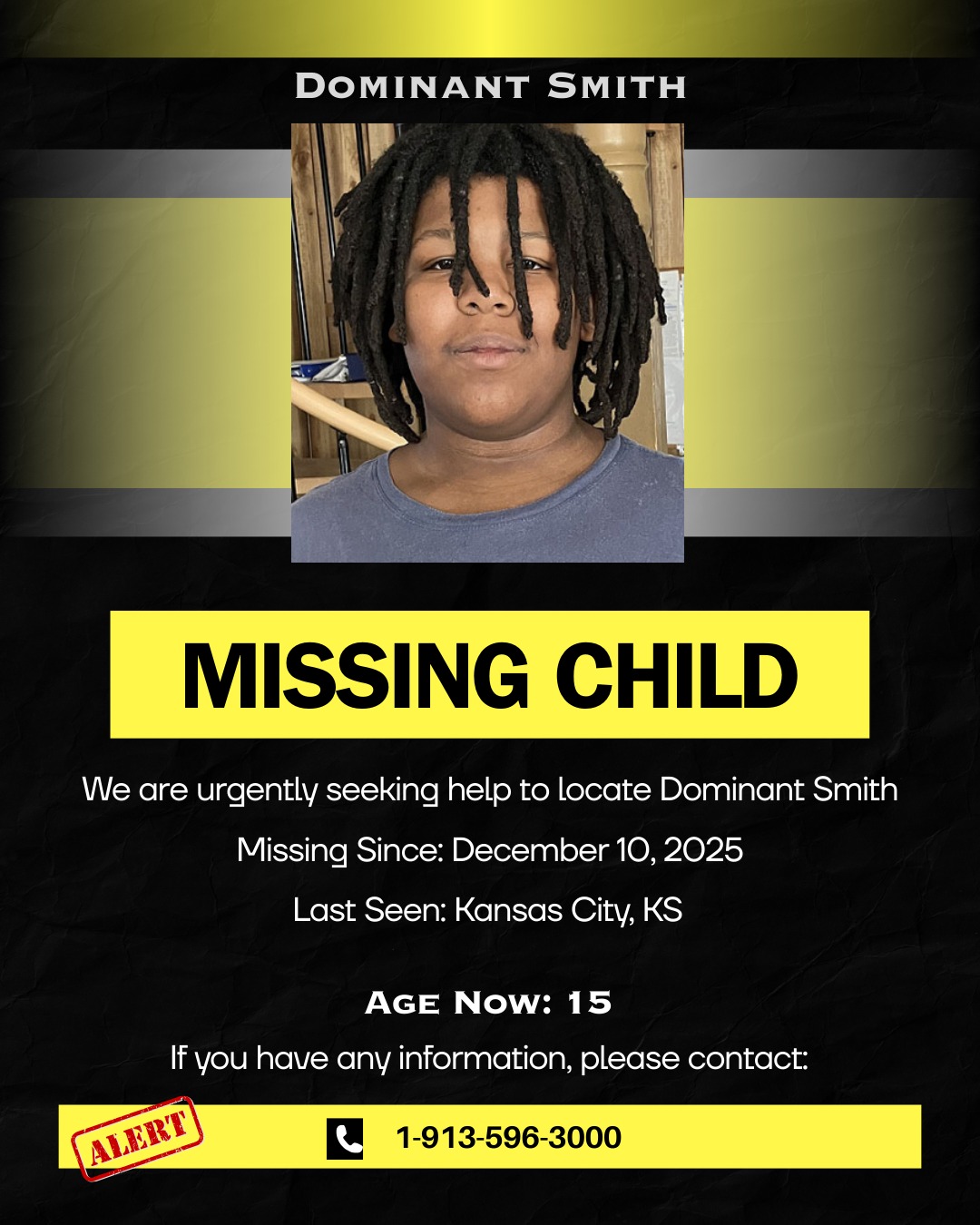 Missing - 💔 Missing Child Alert, Dominant Smith, Missing Since December ...