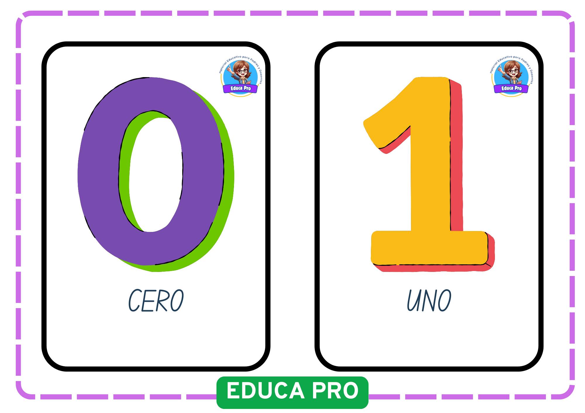 Educa Pro - fichas de los números del 0 al 9 🎨📘... | Facebook