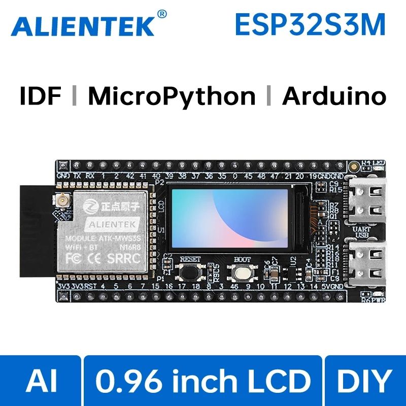 LILYGO T-Dongle-S3 ESP32-S3 - Dongle Développement Avec Écran 0.96" ST7735 LCD + Slot TF