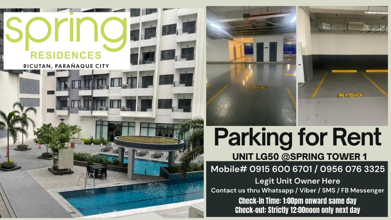 Our parking unit... - Paranaque Staycation Spring Residences | Facebook
