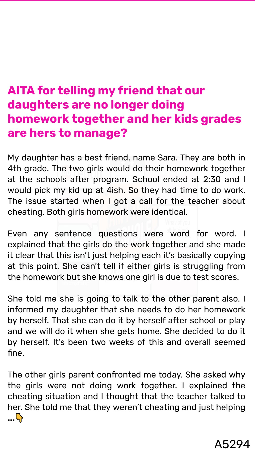 AITA - AITA for telling my friend that our daughters are 🎇 no longer ...