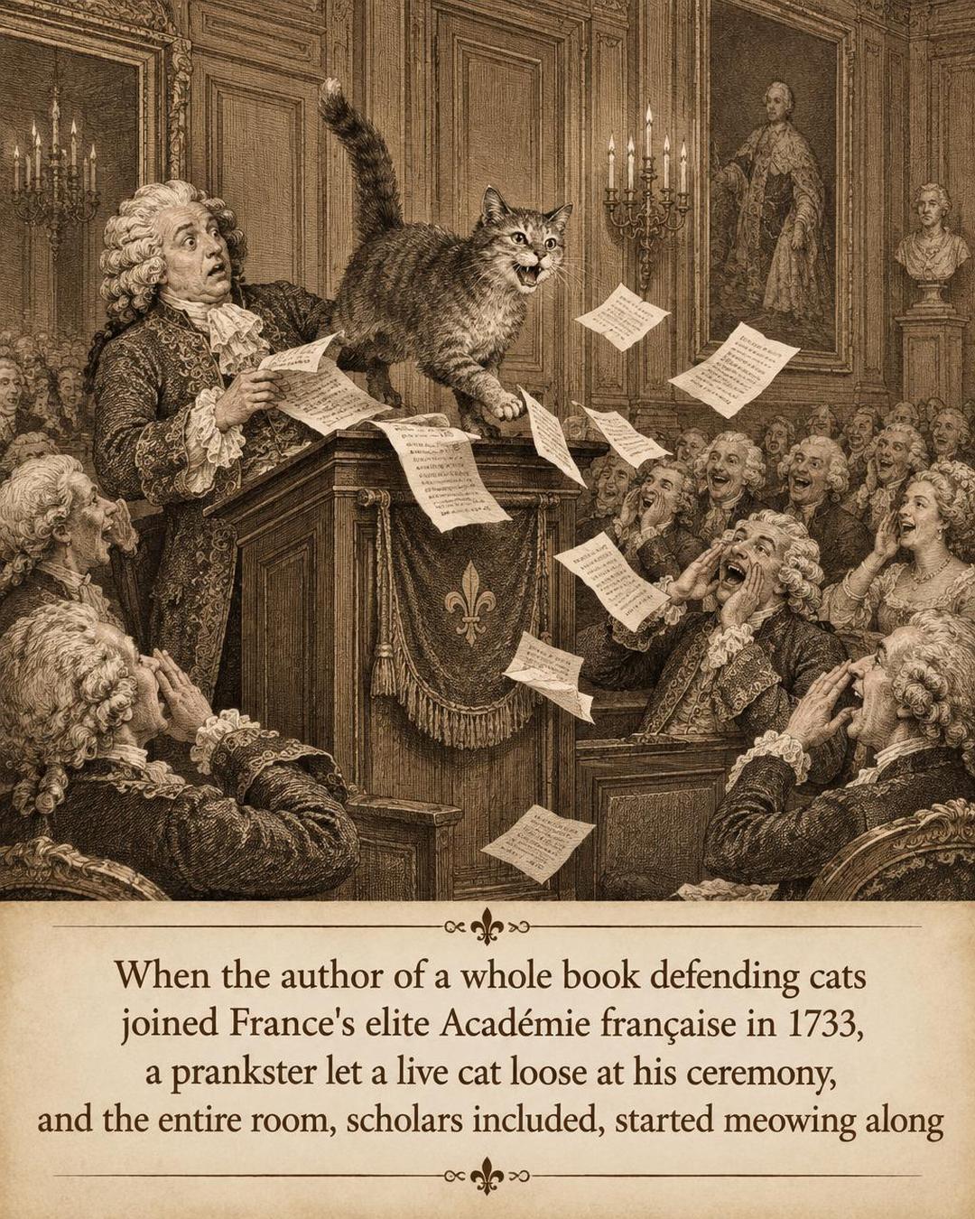 In 1727, a French writer published an entire book defending cats