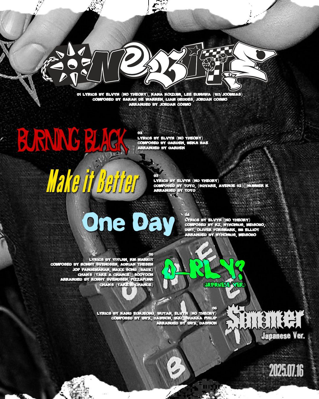 NEXZ Japan 2nd EP『 One Bite 』 TRACKLIST 2025.7.16 WED 0AM (JST