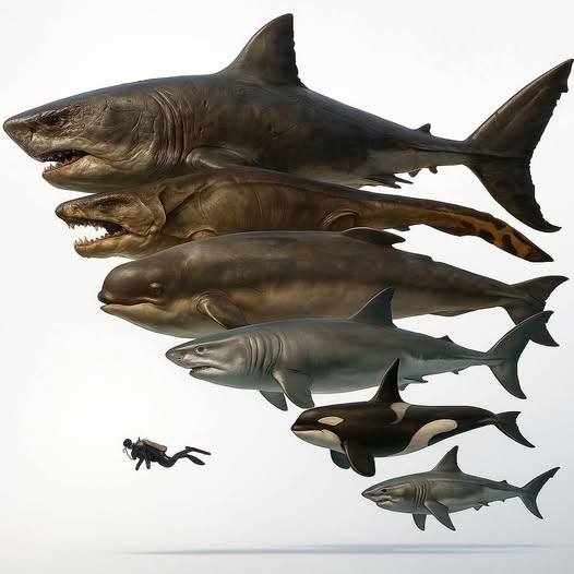 Shark - Ocean Predators: Past vs Present - A Size Comparison 1 ...