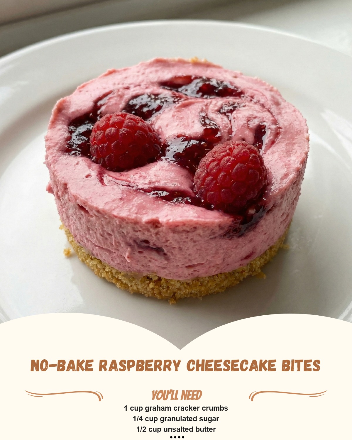 Scarlet - No-Bake Raspberry Cheesecake Bites Ingredients: - 1 cup ...