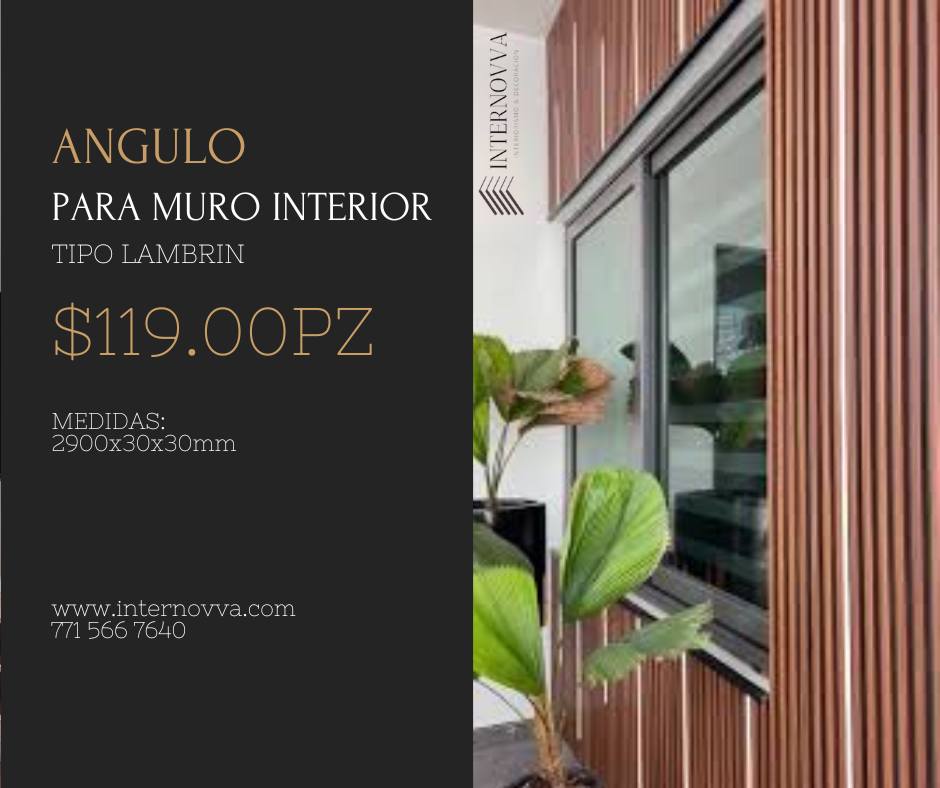Internovva - ANGULO PARA MURO INTERIOR TIPO LAMBRIN Es un perfil o ...