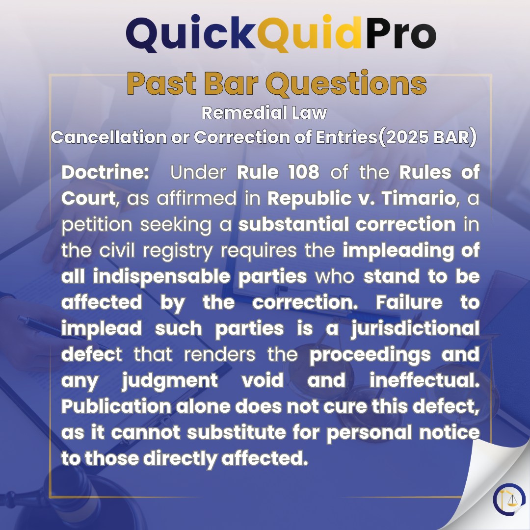 Quickquidpro - Rule 108, Revised Rules of Court — Jurisdictional ...
