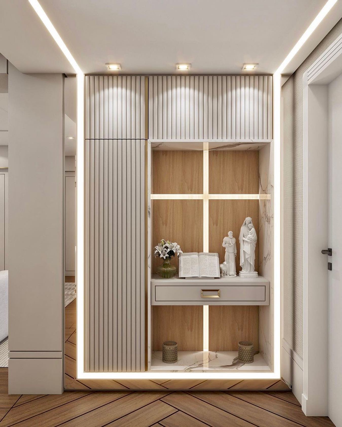 Que lindo oratório no hall de... - Arquitetura & Design