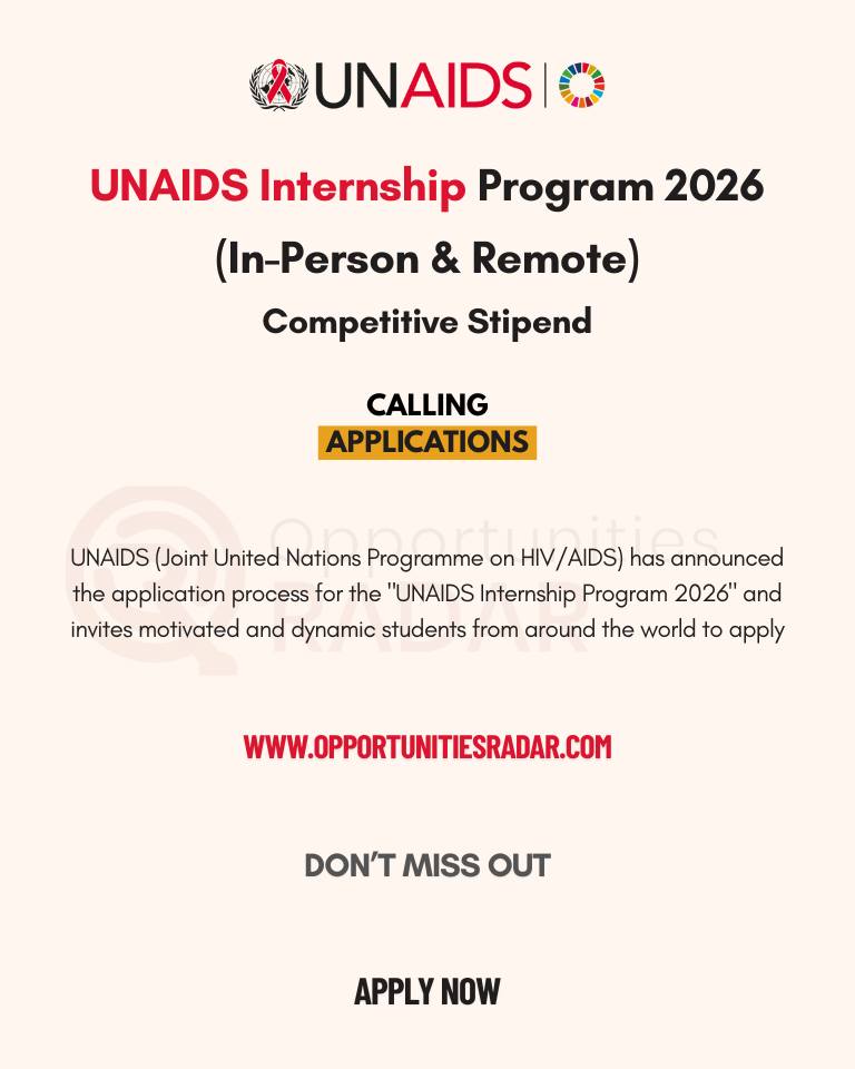 UNAIDS Internship Program 2026 (with... - Opportunities Radar | Facebook