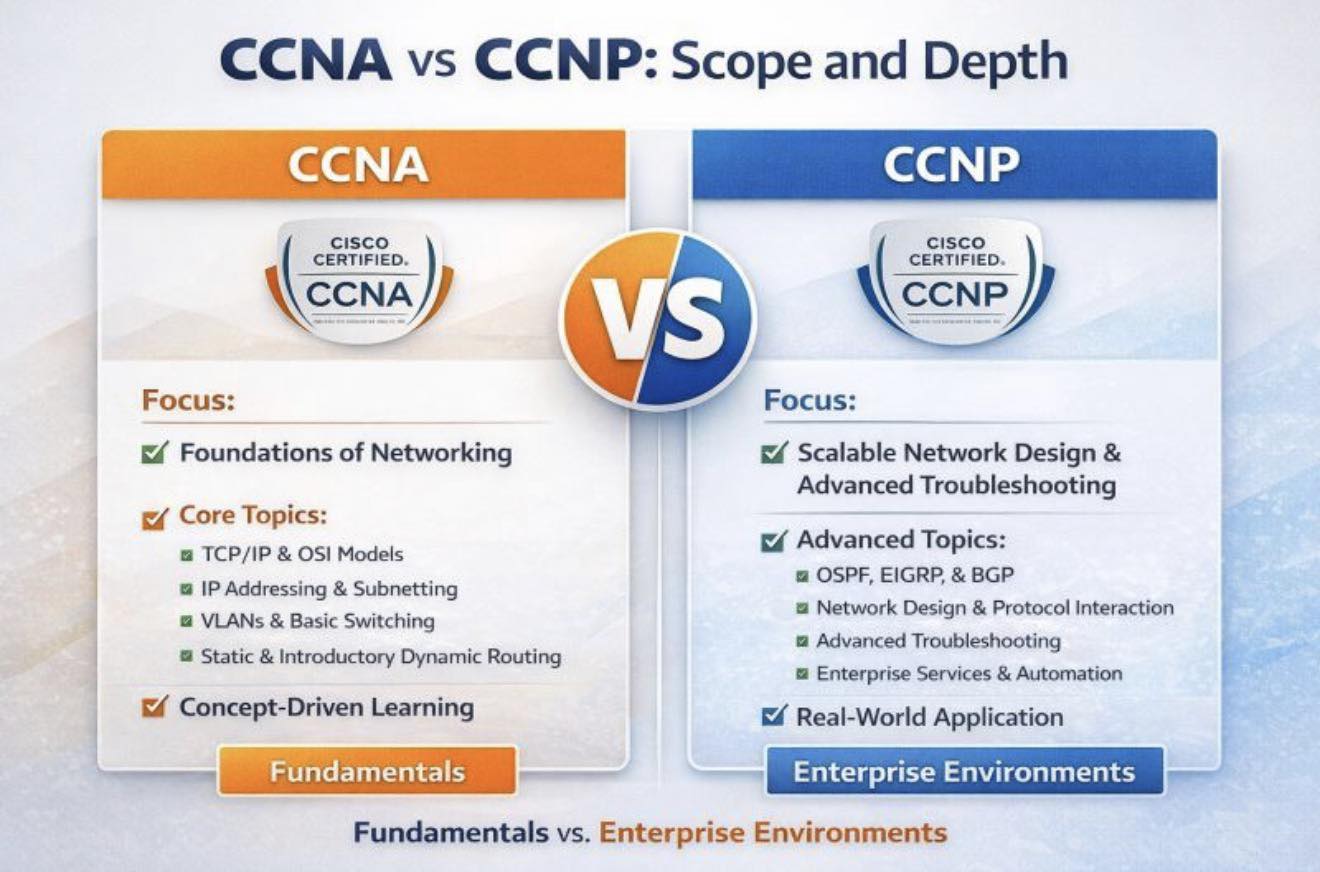 🎓 CCNA vs CCNP — Know the Difference... - ESK It training LLC | Facebook