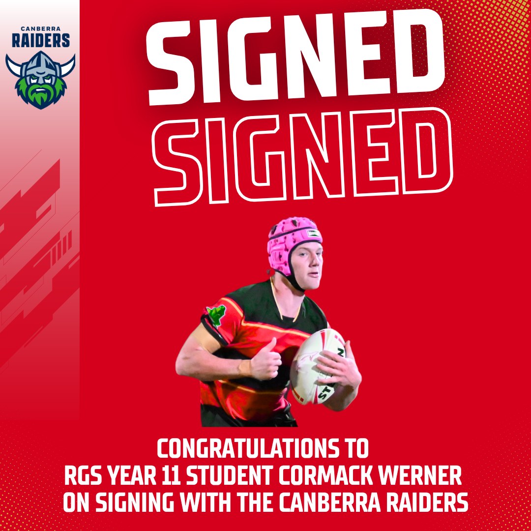 RGS - Congratulations to RGS Year 11 student Cormack Werner on signing ...