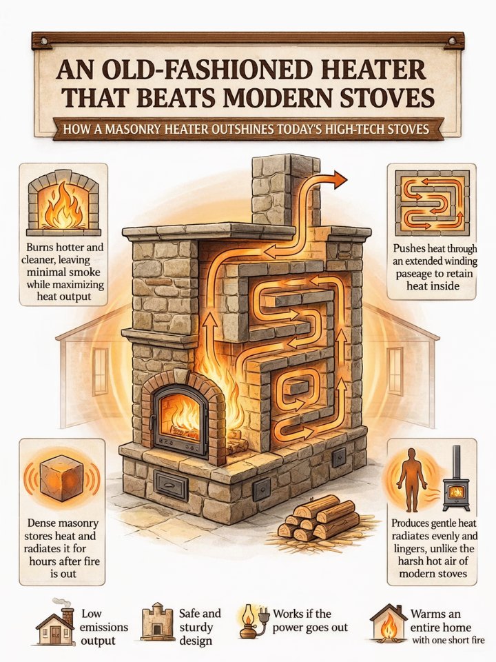 How to make a stove efficient like a mason heater?