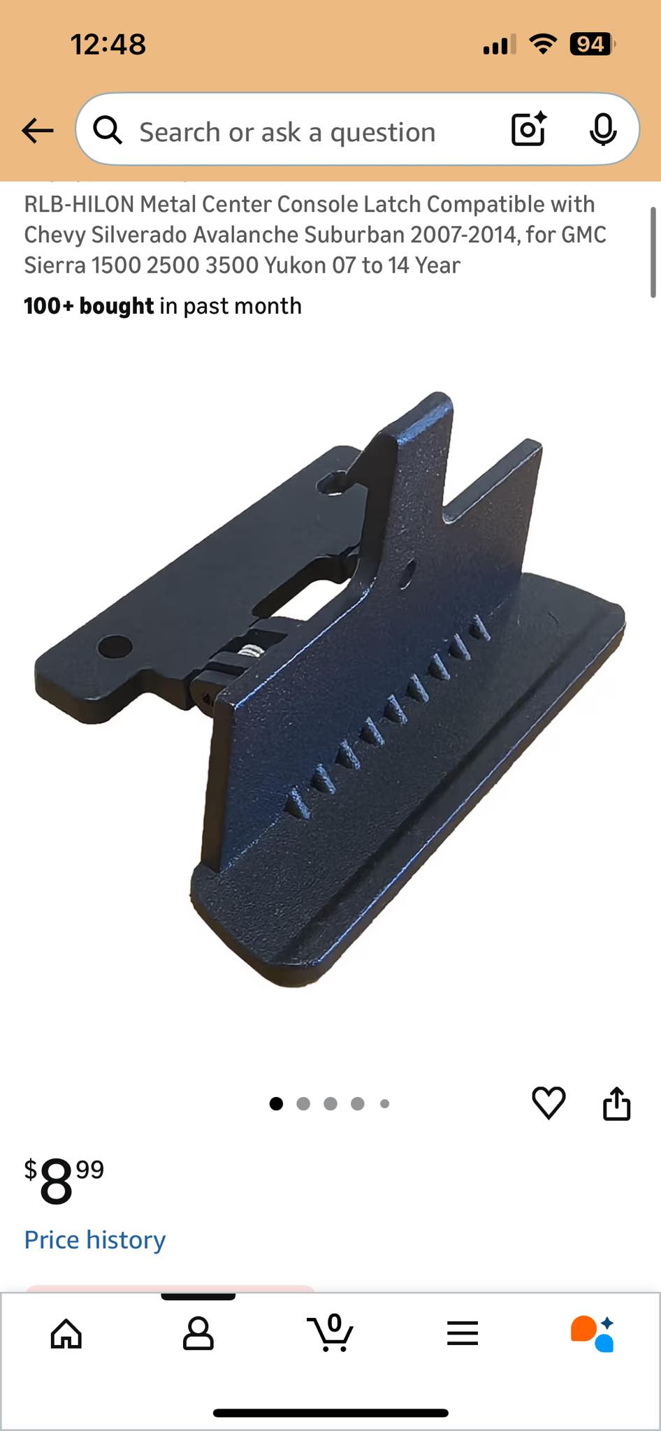 Center Console Armrest Latch – Fits Chevy Silverado 1500/2500 & GMC Tahoe/Yukon – Black, Easy Install