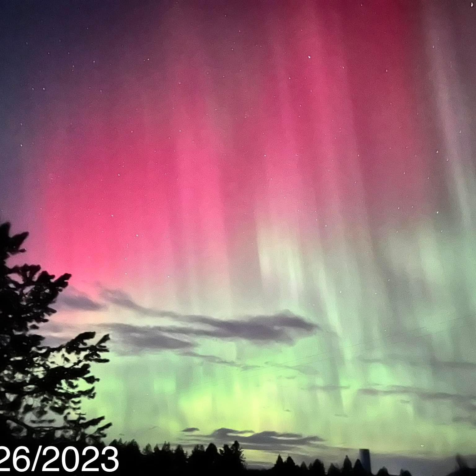 We are getting color tonight just North of Athol Idaho at 8:00 pm ...