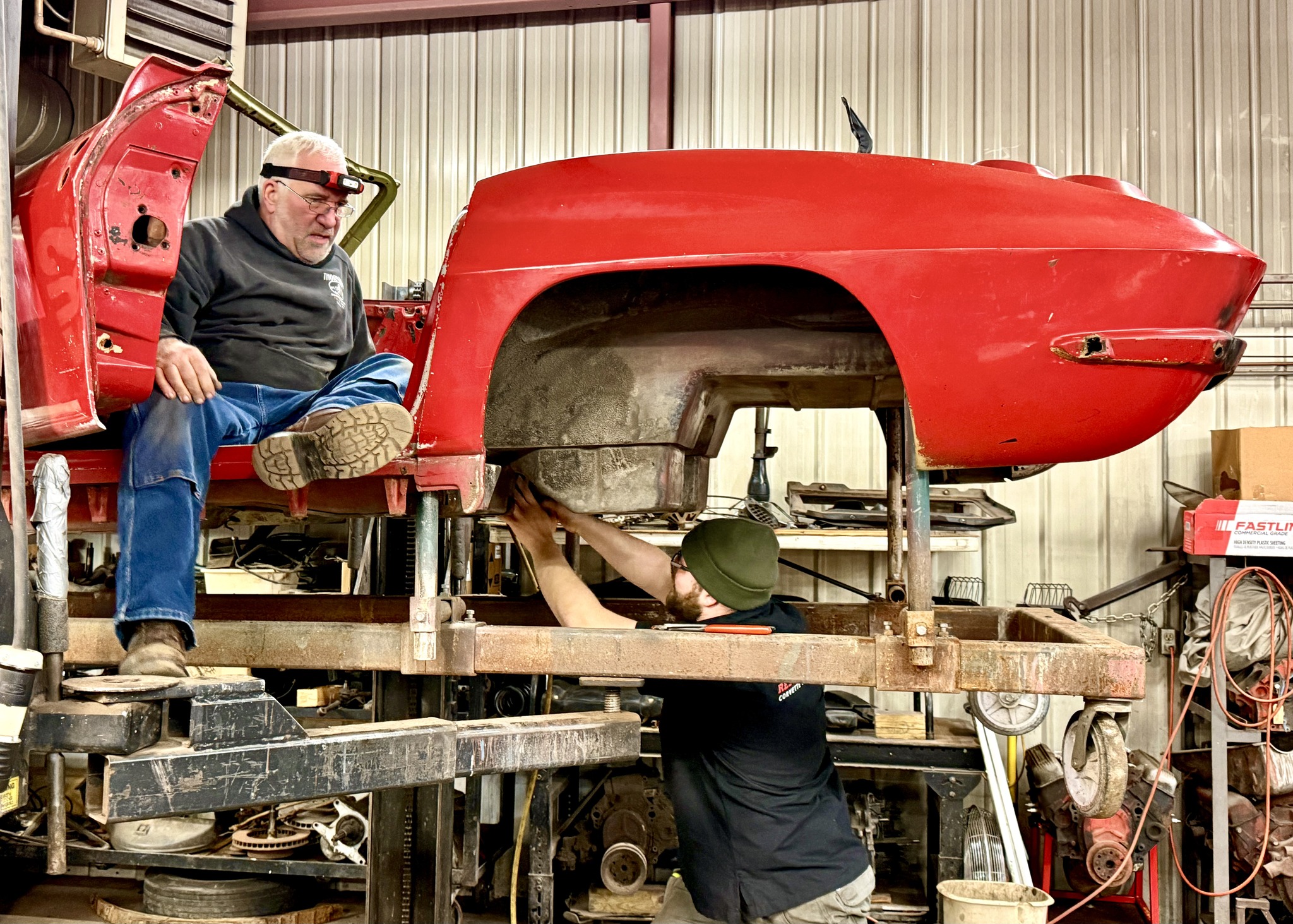 Corvette - With the body off and the frame gone, it’s soft rivet ...