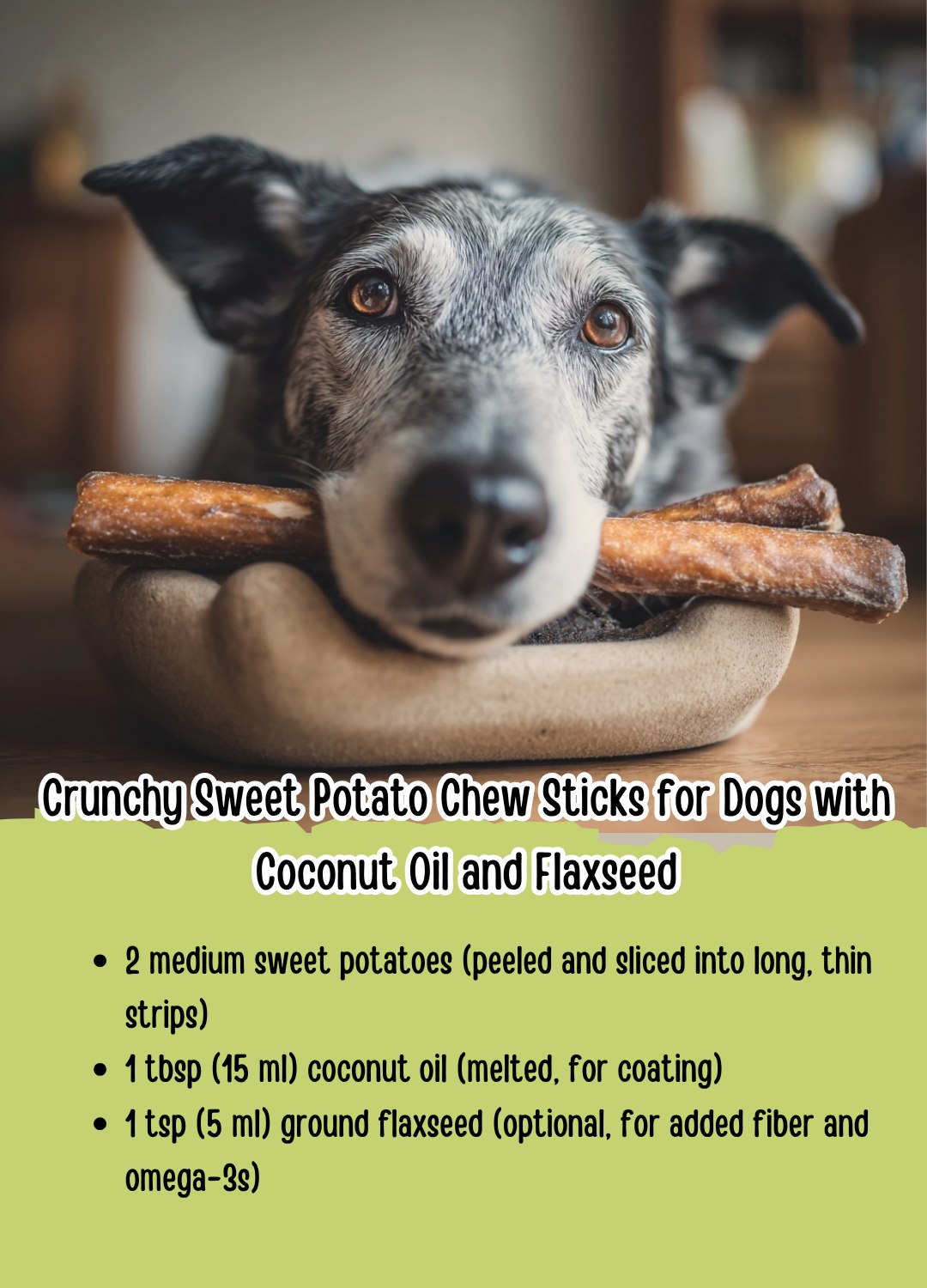 Image showcasing Homemade - Crunchy Sweet Potato Chew Sticks for Dogs with Coconut Oil ...