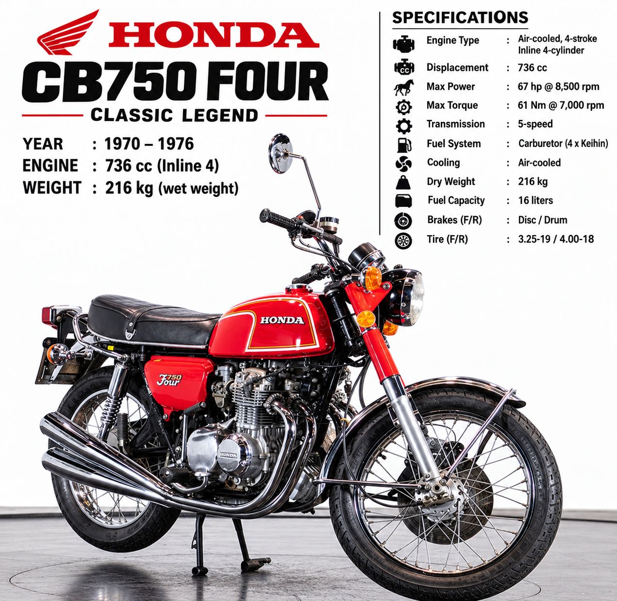 Honda CB750K and CB750F motorcycle models