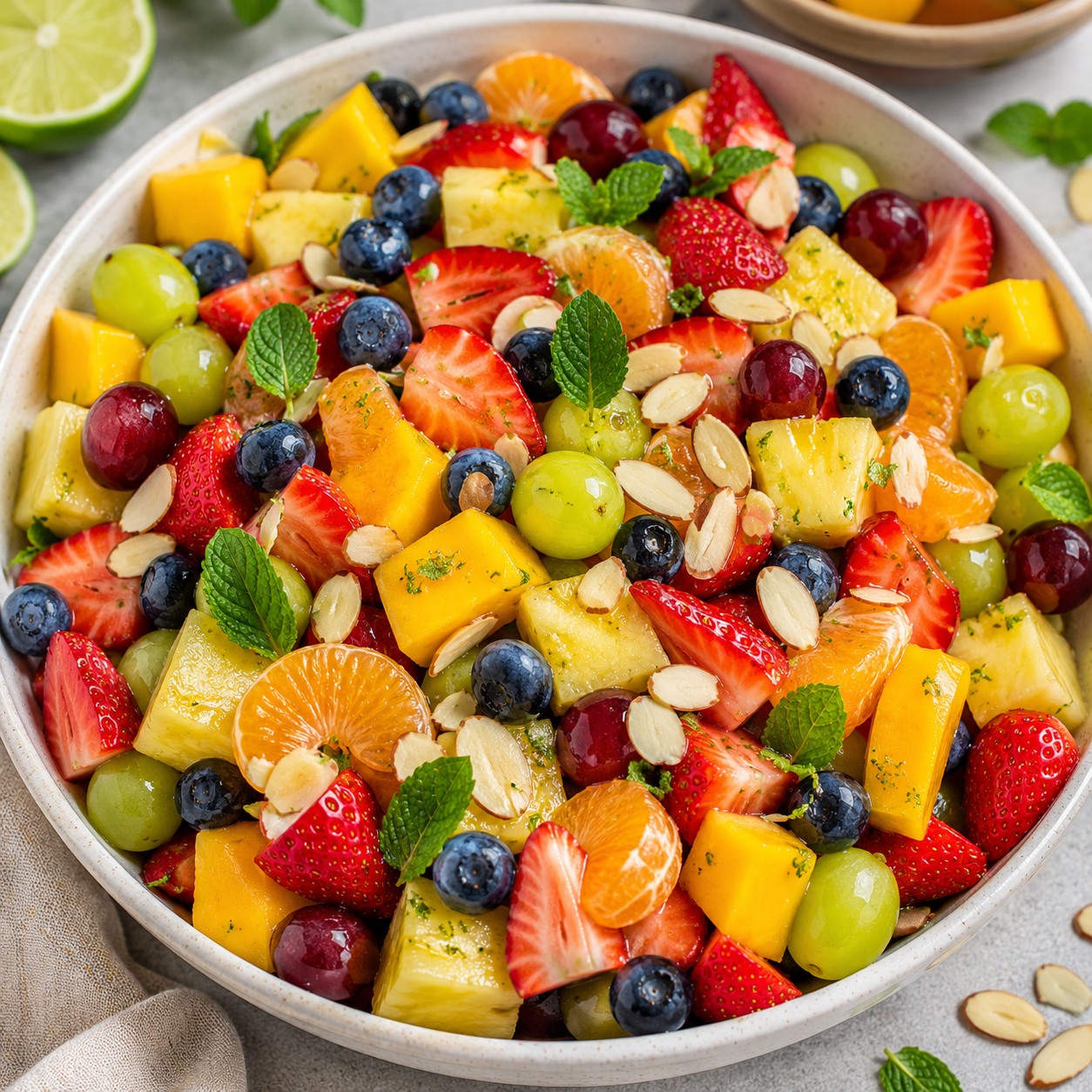fruit salad with champagne dressing Eat your eyes, then dig into this refreshing and light Sparkling with Mimosa Dressing! 🍓🫐🍍🥝🥭 https://thesuburbansoapbox.com/sparkling-fruit-salad-champagne-mimosa- Chiffon Colors:Black 815 Sophistication in design lettuce salad with fruit David Koma Low Cut