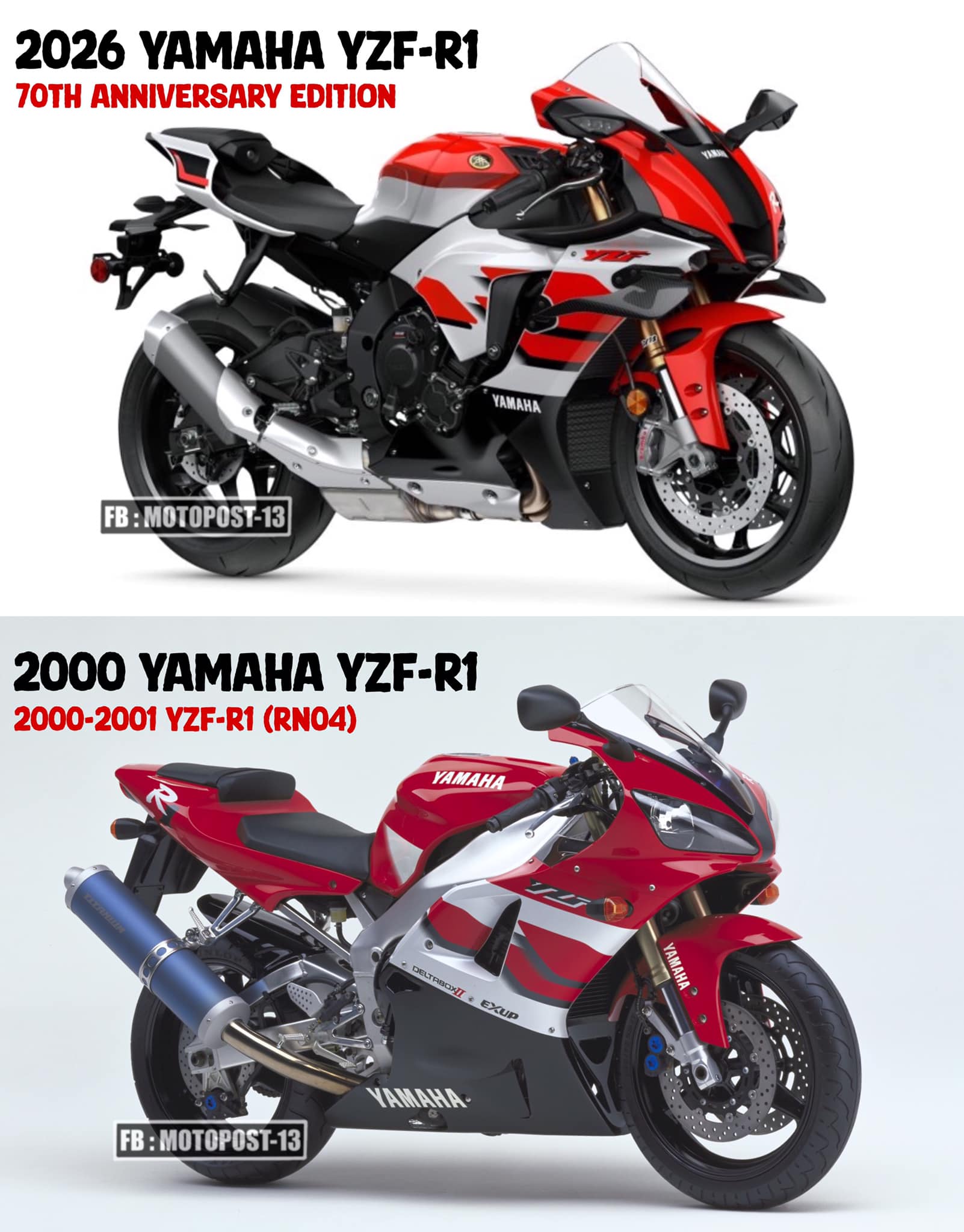 2026 Yamaha YZF-R1 70th Anniversary Edition & 2000 Yamaha YZF-R1?