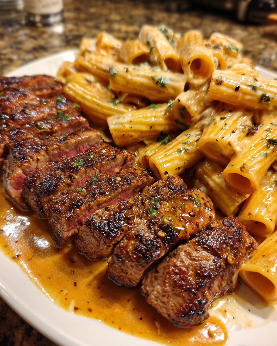 Emily - Cajun Steak Rigatoni with Garlic Parmesan Alfredo Ingredients ...