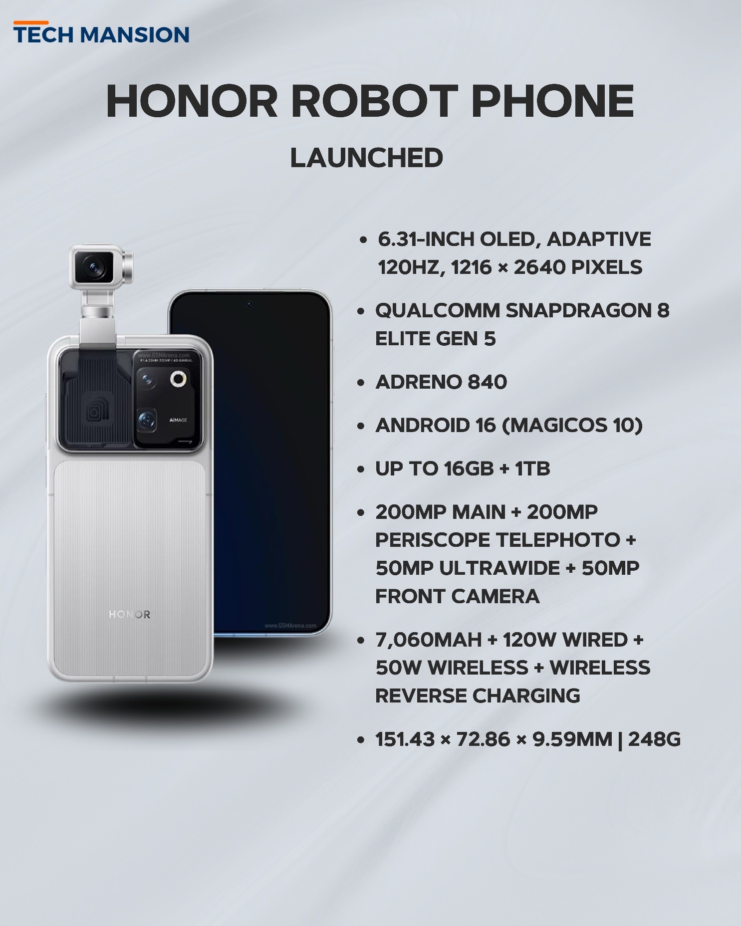HONOR Robot Phone priced at 7999 yuan, launches August 17 in China