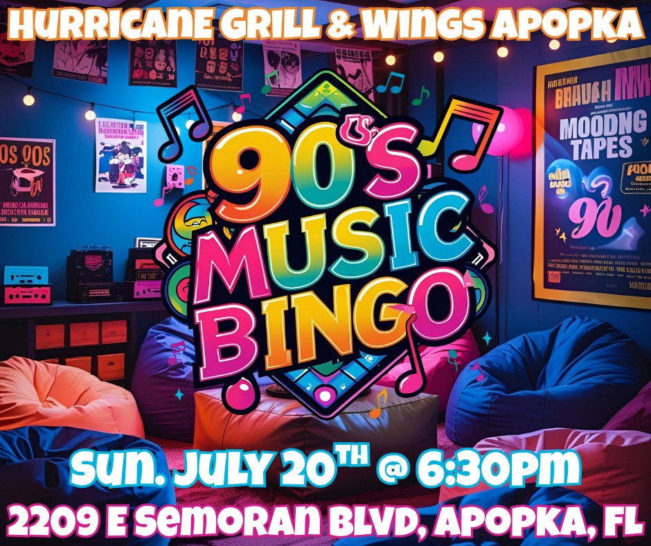 90s Music Bingo @ Hurricane Grill & Wings