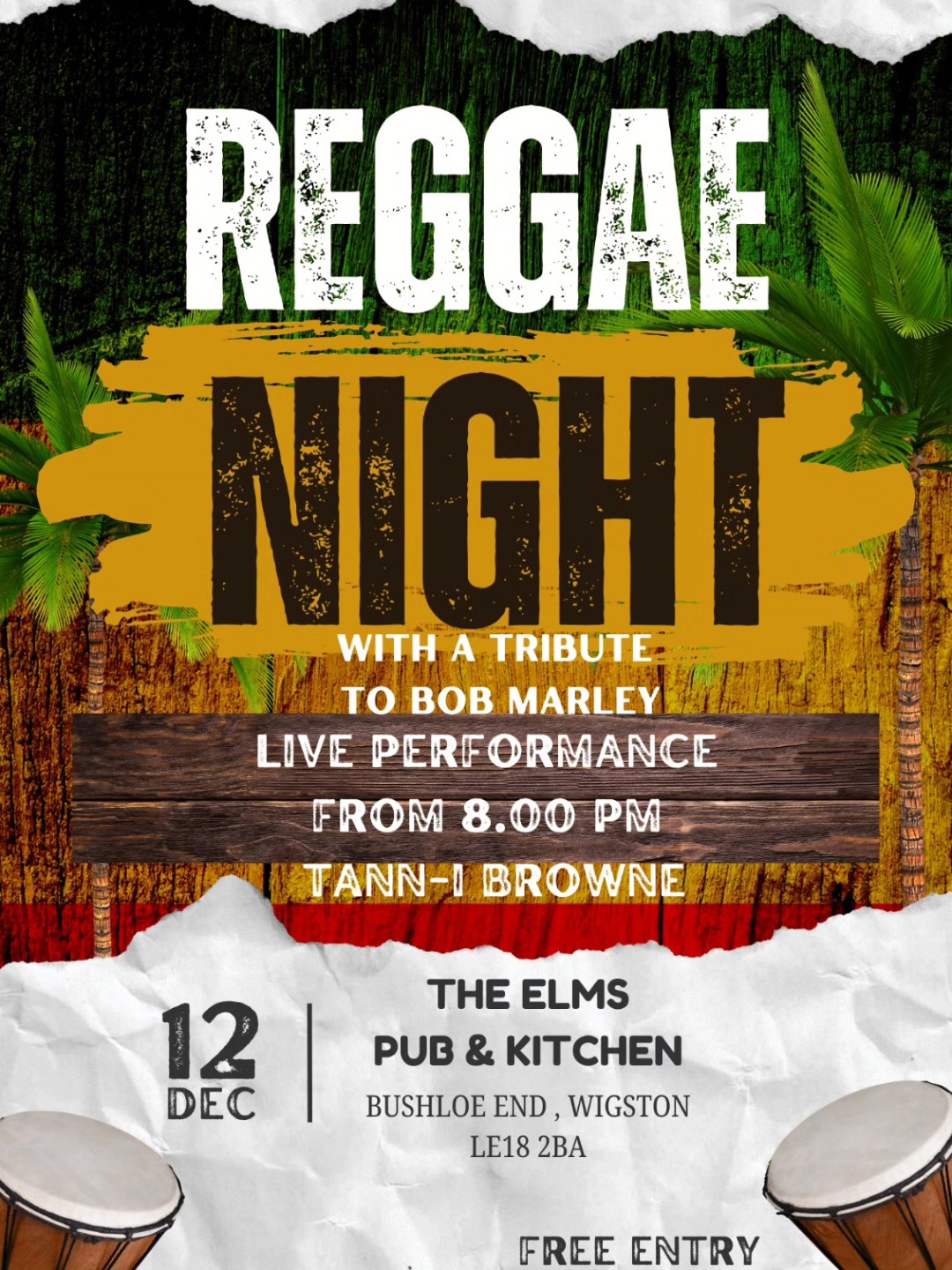 The Reggae Night With a tribute... - The Elms Pub & Kitchen | Facebook
