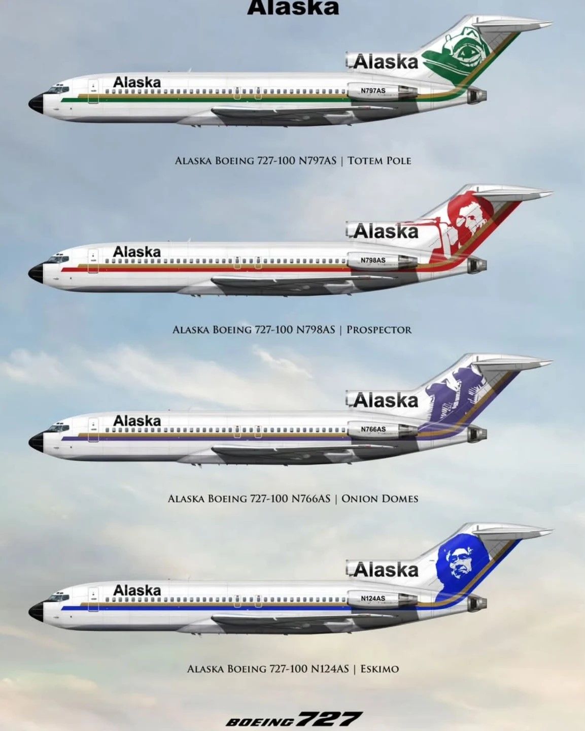 希少】Alaska Airlines B737 1/400 旧ロゴ 希少】Alaska Airlines B737