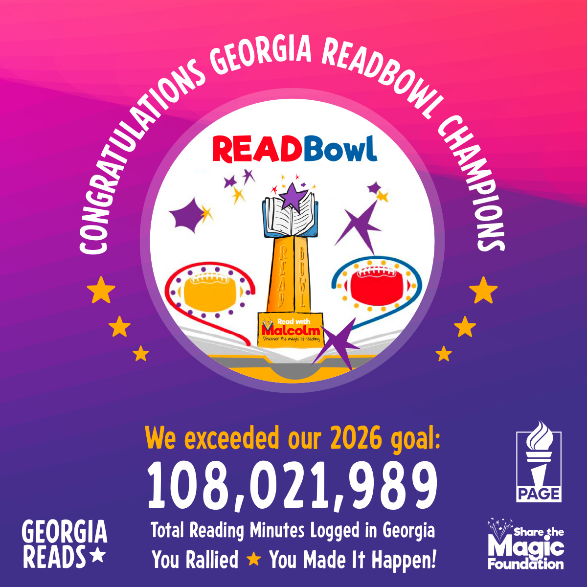Georgia Reads - Congratulations to the 2026 READBowl... | Facebook