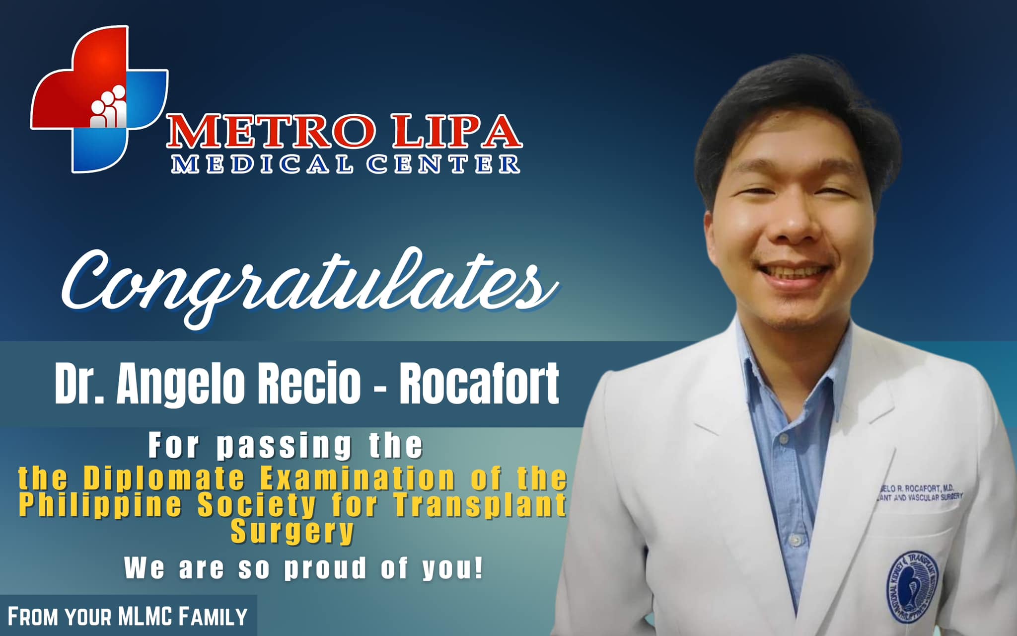 Metro - Congratulations 𝐃𝐫. 𝐀𝐧𝐠𝐞𝐥𝐨 𝐑𝐞𝐜𝐢𝐨-𝐑𝐨𝐜𝐚𝐟𝐨𝐫𝐭 for passing the ...