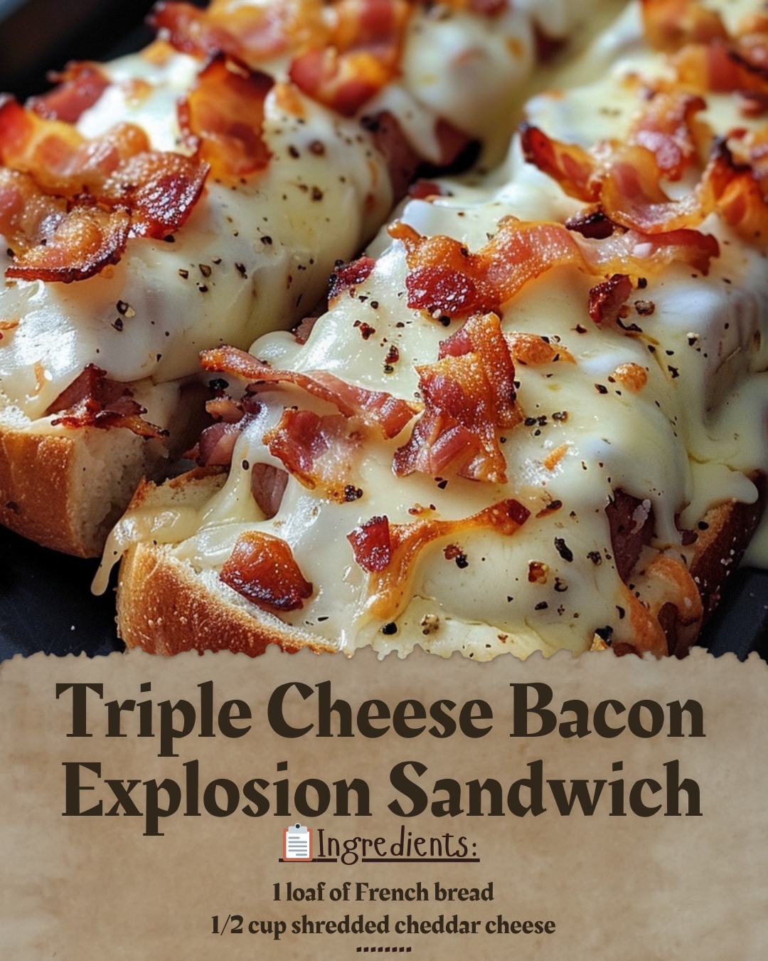 Crenn - Triple Cheese Bacon Explosion Sandwich 📌 Full & Printable ...