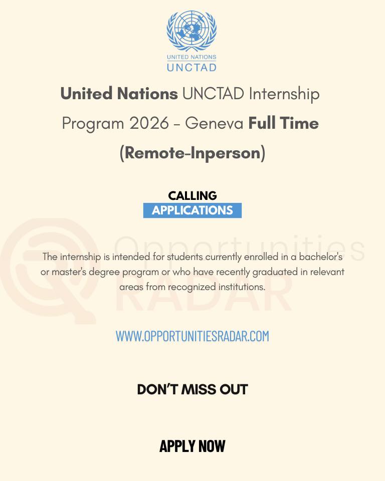 UN UNCTAD Internship Program 2026 –... - Opportunities Radar | Facebook