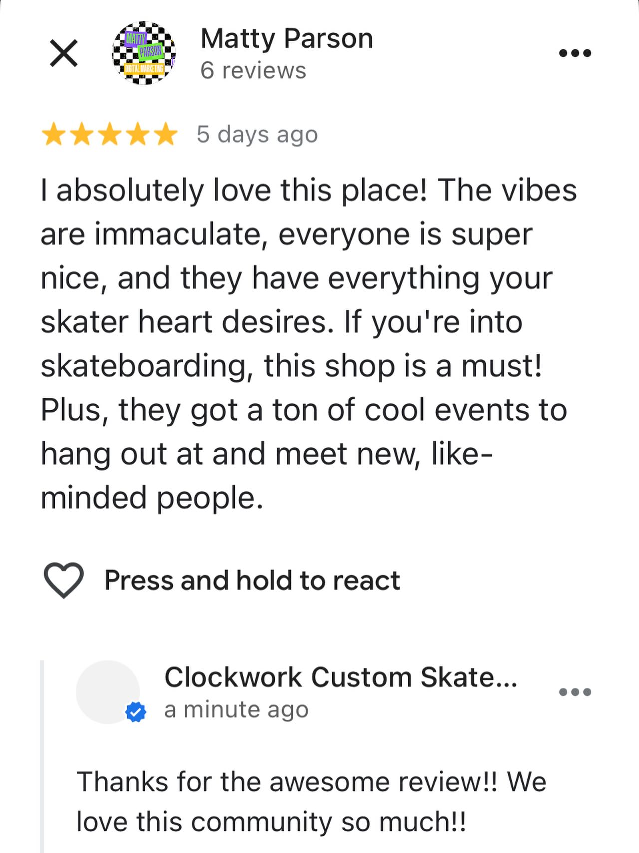 Thank you, Matty, for the... - Clockwork Custom Skates | Facebook