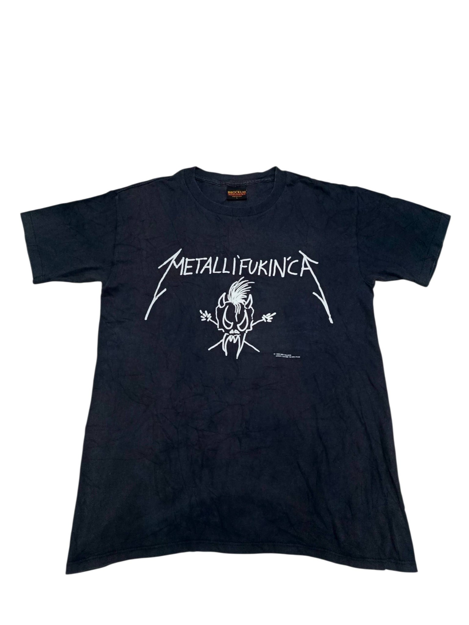 Vintage Metallic'Fukin'ca 90s T-Shirt Pit 20 labuh 27 Tag Brockum