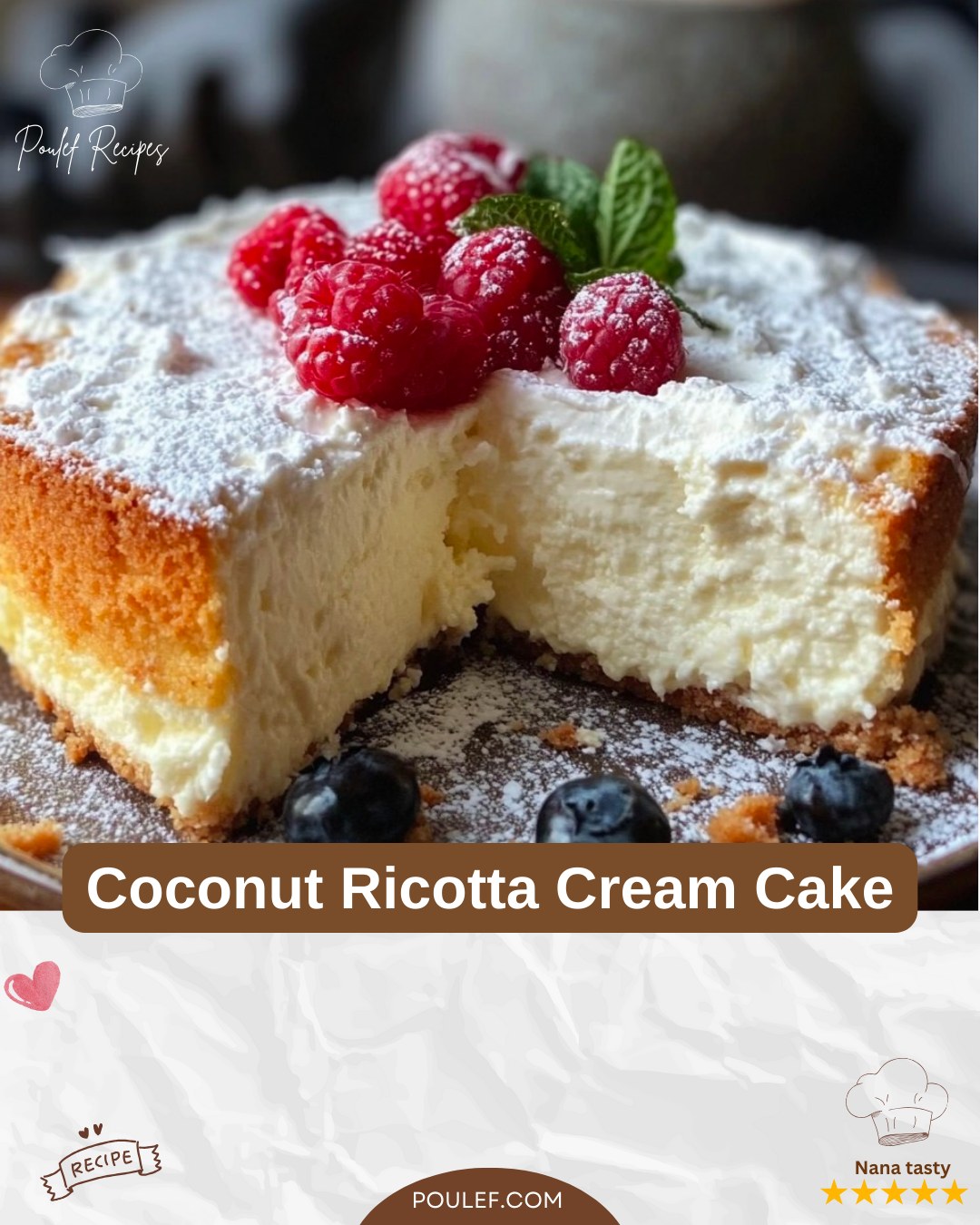 Nana - Coconut Ricotta Cream Cake Ingredients: 1 cup ricotta cheese 1 ...