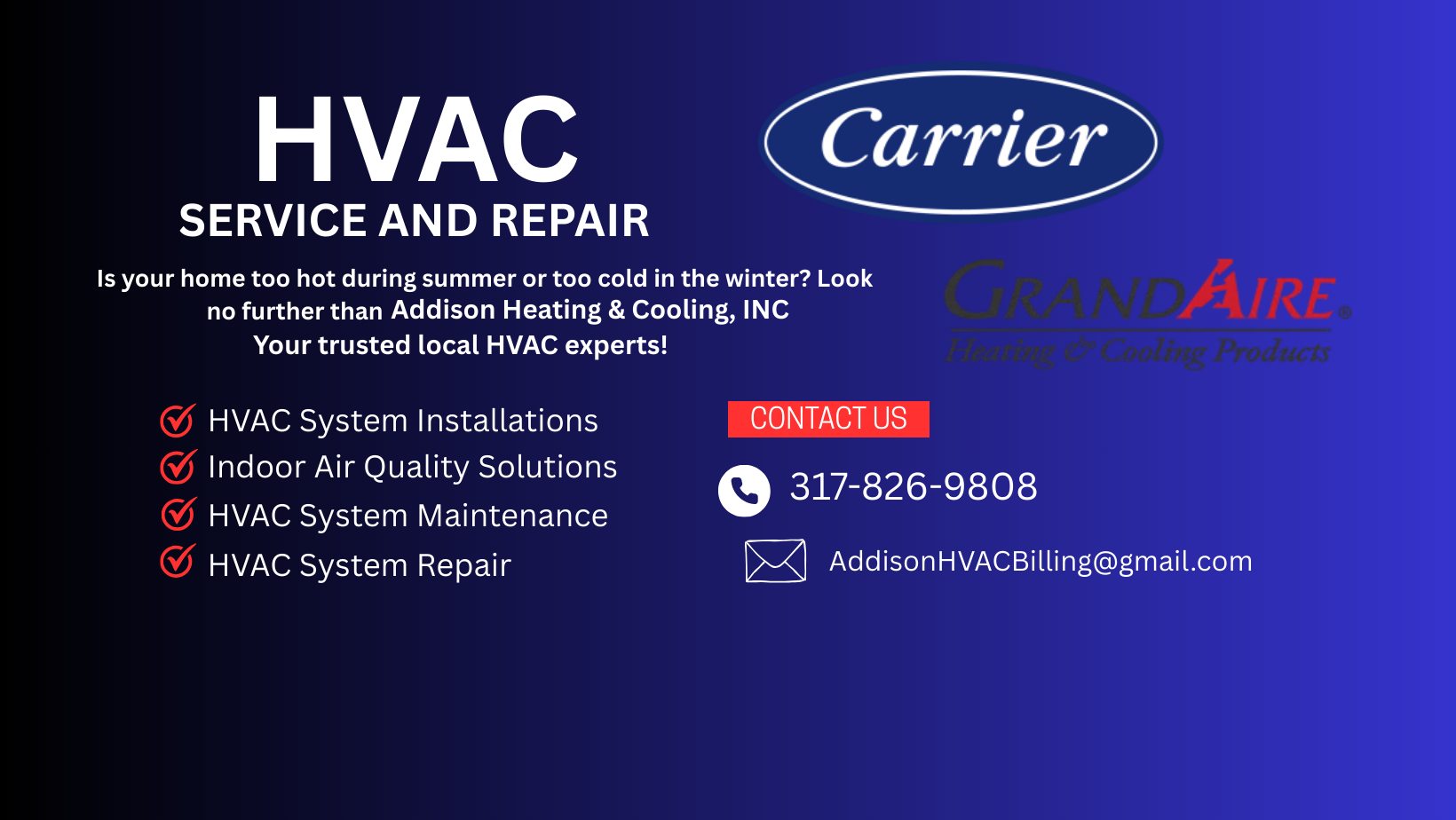 Addison Heating & Cooling, INC. | Indianapolis IN