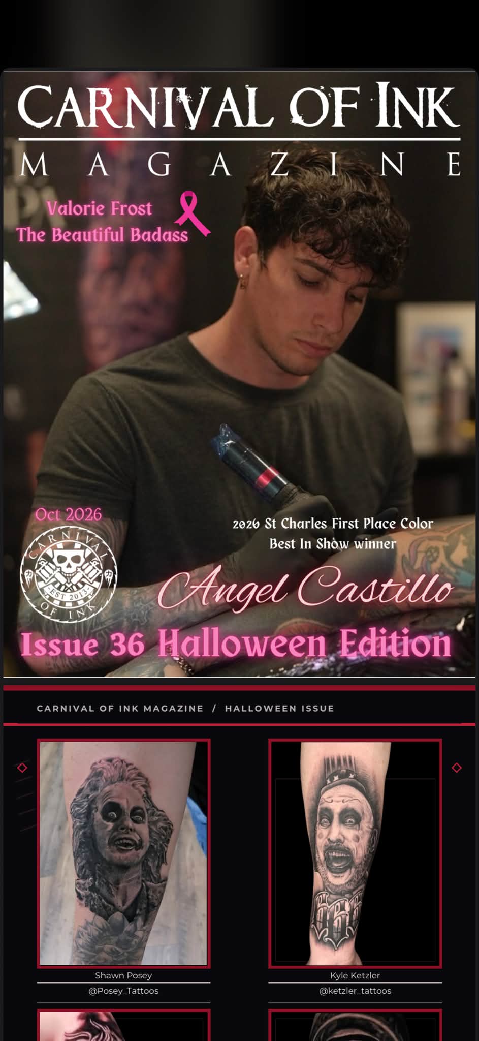 Ink Show Tattoo featured in Carnival of Ink Magazine