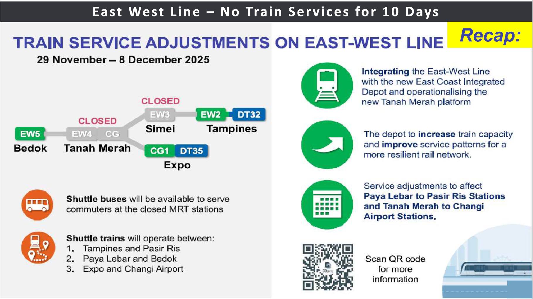 🚧 Train Service Adjustment Alert 🚧... - PAP Tampines GRC | Facebook
