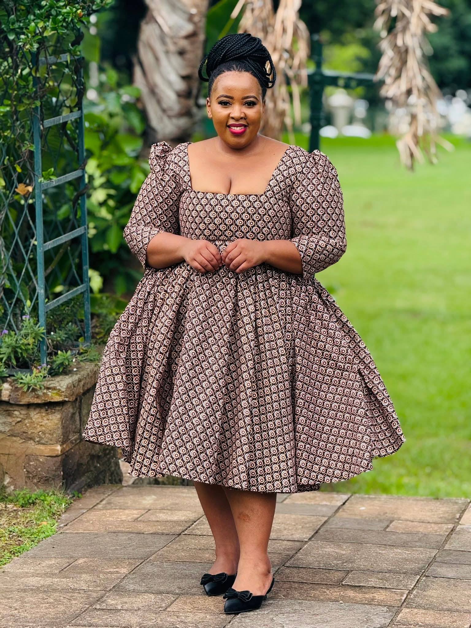 wedding brown shweshwe dresses Classy Elegant Xhosa Traditional Dresses: 2022 Most Stunning Stylish #Shweshwe Dresses You SOHO-May-2024 Cocoa Leaves Gown | Dress:To Pair With The Alexandria Gown