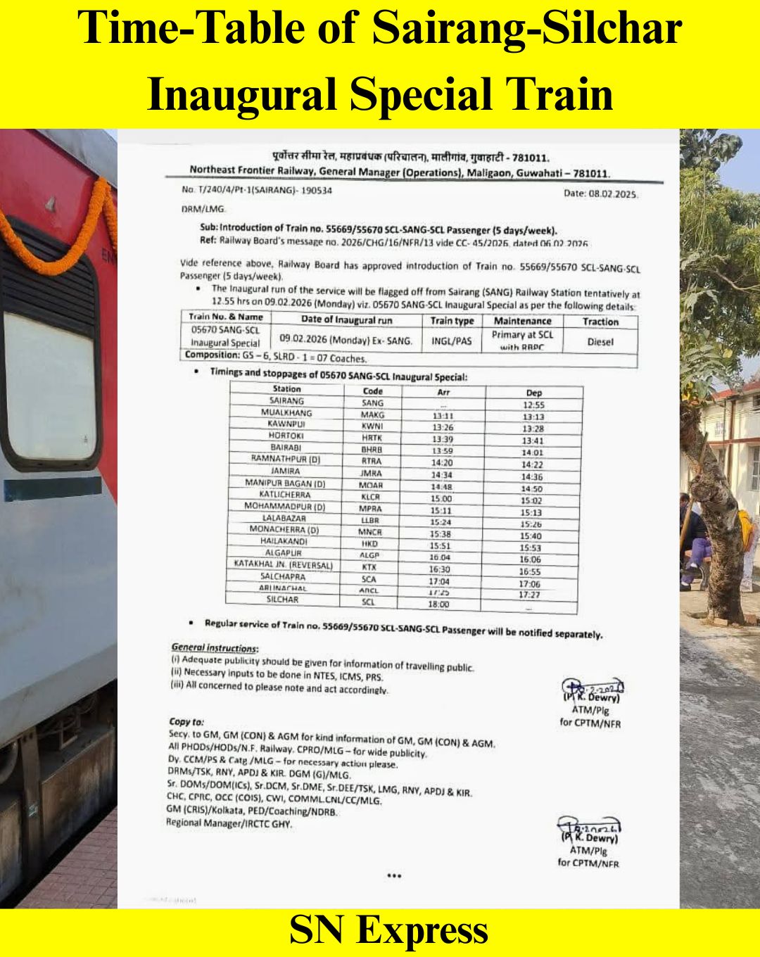 SN Express - See the Time-Table of 05670/Sairang-Silchar... | Facebook